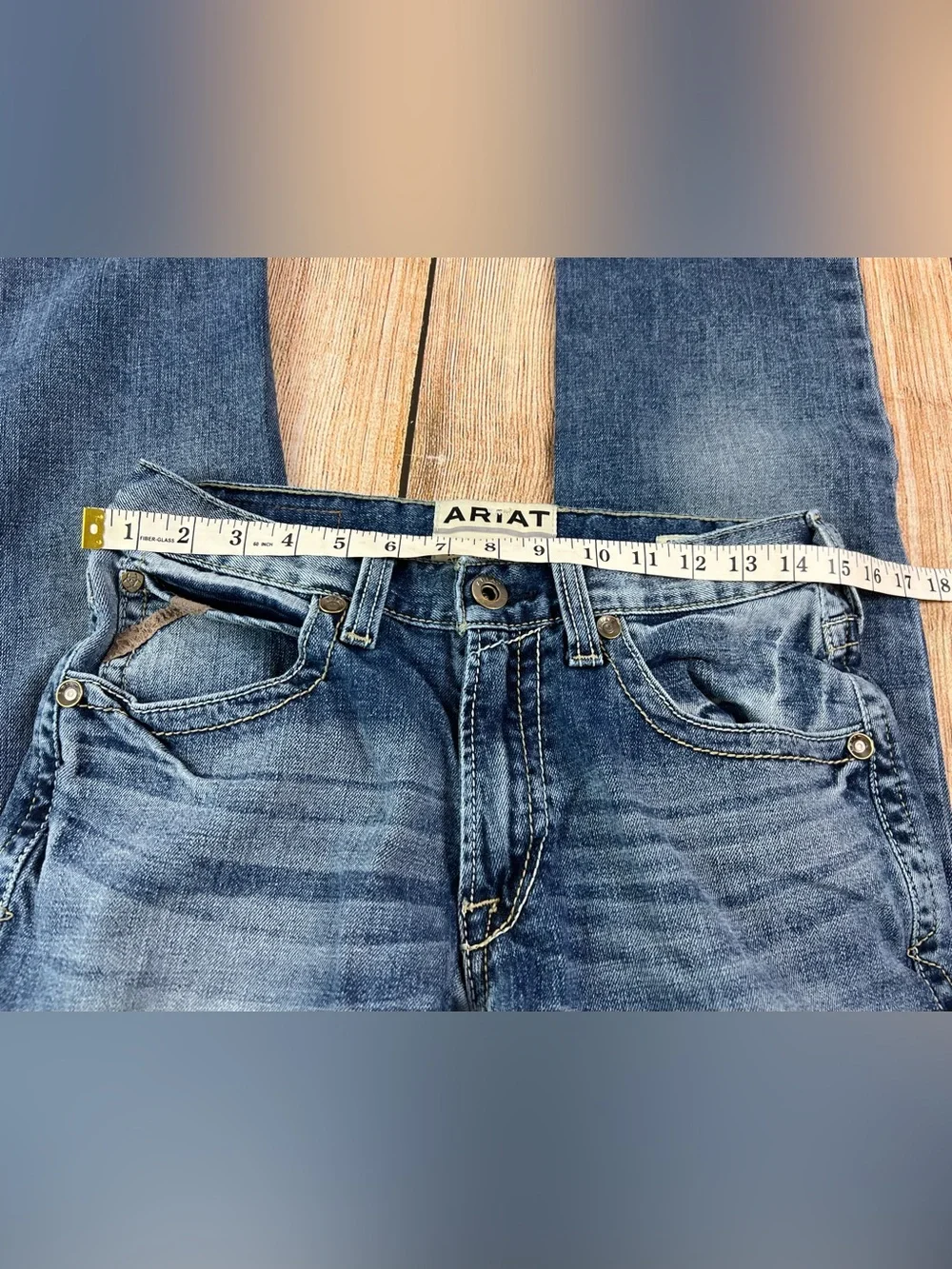 Mens Ariat M4 Relaxed Straight Shoreway Denim Blue Jeans Size 29x34